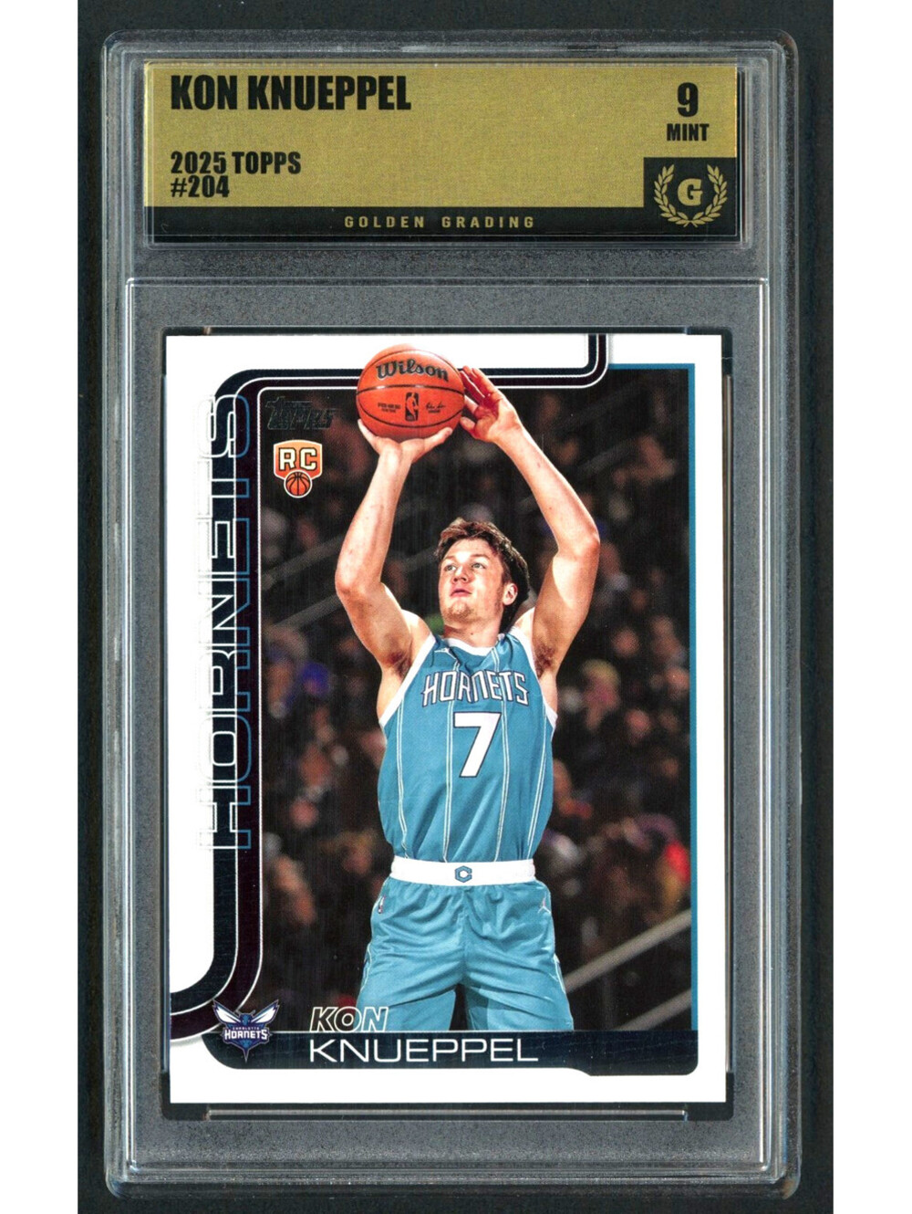2025 Topps Kon Knueppel #204 Hornets Rookie Card (RC) Graded Mint 9